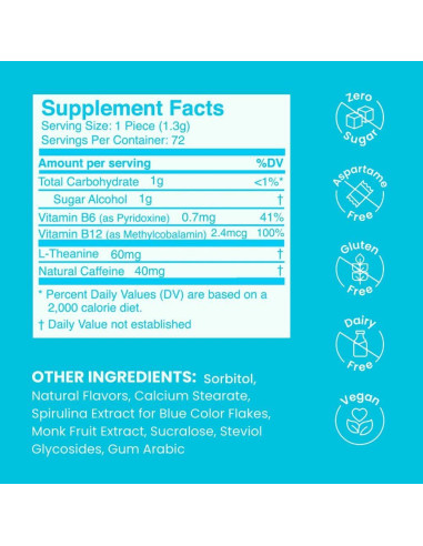 Mentas Energéticas Neuro Sin Azúcar 72 Unidades 80mg Cafeína