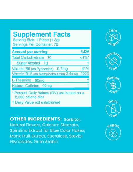 Mentas Energéticas Neuro Sin Azúcar 72 Unidades 80mg Cafeína