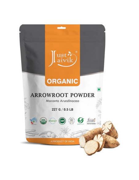 Polvo de Arrurruz Orgánico Just Jaivik 226g - Sin Gluten, No OGM