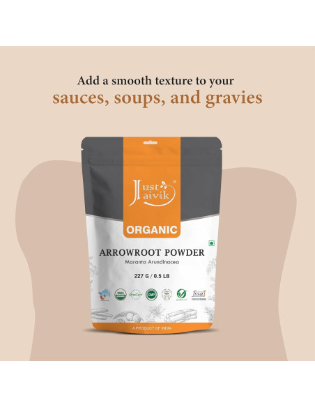 Polvo de Arrurruz Orgánico Just Jaivik 226g - Sin Gluten, No OGM