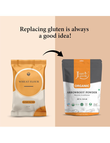 Polvo de Arrurruz Orgánico Just Jaivik 226g - Sin Gluten, No OGM