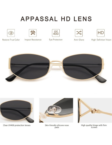 Gafas de Sol Ovaladas Retro Metalizadas UV400 AP3625