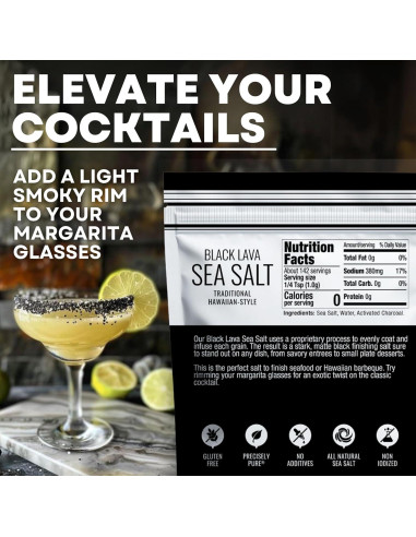 Sal de Mar Negra Hawaiana con Carbón Activado 142 g