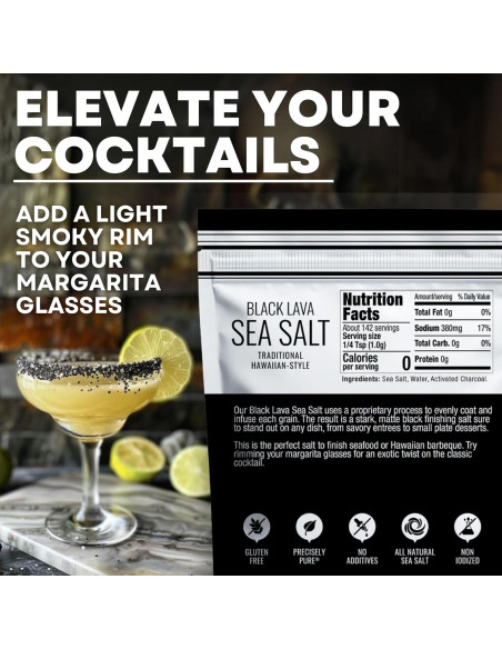 Sal de Mar Negra Hawaiana con Carbón Activado 142 g