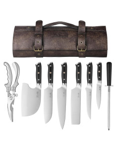 Juego de Cuchillos de Chef XCHIEF PRO con Bolsa - Acero Alto Carbono