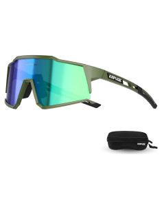 Gafas de Ciclismo KAPVOE TR90 Polarizadas Verde 1-4 Lentes