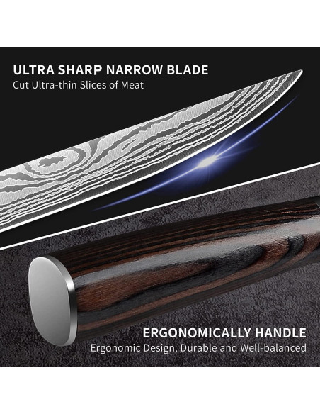 Cuchillo de Deshuesar YTUOMZI 15.24 cm Acero Alemán Flexible