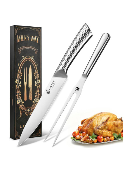 Conjunto de Cuchillo y Tenedor Livtek 20 cm Acero Inoxidable