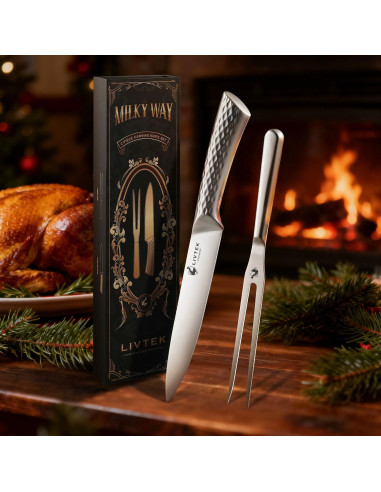 Conjunto de Cuchillo y Tenedor Livtek 20 cm Acero Inoxidable