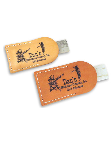 Set de 2 Piedras de Afilar Arkansas Suave y Duro en Cuero