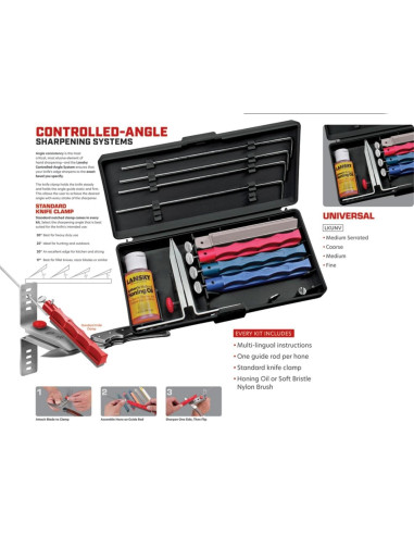 Herramienta de Afilado Lansky LKUNV Sistema Universal 4 Piedras