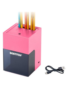 Sacapuntas Eléctrico Bostitch Konnect Rosa Recargable USB-C