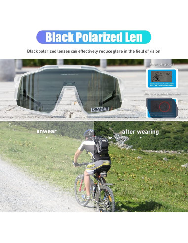 Gafas de Ciclismo KAPVOE TR90 4 Lentes Intercambiables