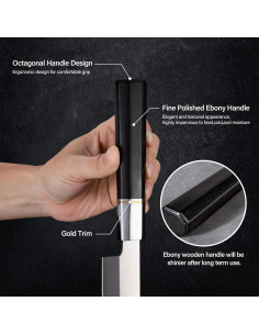 Cuchillo de Sushi Yanagiba 30cm Sumteene Acero Inoxidable 2