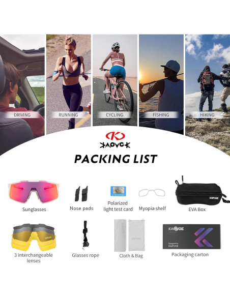 Gafas de Ciclismo KAPVOE TR90 4 Lentes Intercambiables Gafas de Ciclismo KAPVOE TR90 4 Lentes Intercambiables