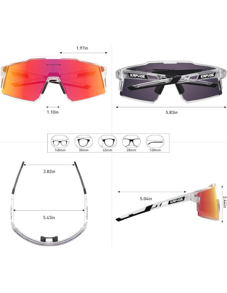 Gafas de Ciclismo KAPVOE TR90 4 Lentes Intercambiables Gafas de Ciclismo KAPVOE TR90 4 Lentes Intercambiables
