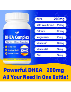 Suplemento DHEA Micronizado 200mg QANLOI 120 Cápsulas 2