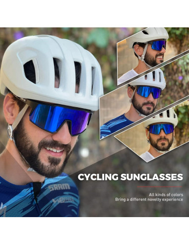 Gafas de Ciclismo KAPVOE TR90 4 Lentes Intercambiables