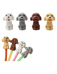 24 Borradores de Lápiz en Forma de Perro TDOCK Multicolor