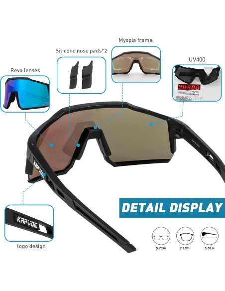 Gafas de Ciclismo KAPVOE TR90 4 Lentes Intercambiables Gafas de Ciclismo KAPVOE TR90 4 Lentes Intercambiables