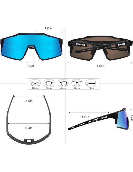 Gafas de Ciclismo KAPVOE TR90 4 Lentes Intercambiables Gafas de Ciclismo KAPVOE TR90 4 Lentes Intercambiables