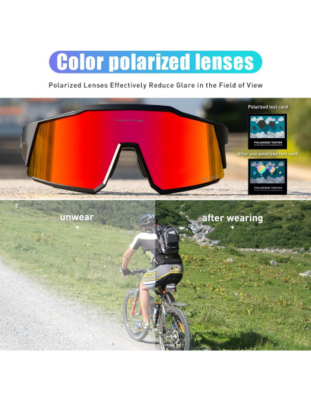 Gafas de Ciclismo KAPVOE TR90 Polarizadas con Lentes Intercambiables Gafas de Ciclismo KAPVOE TR90 Polarizadas con Lentes Intercambiables