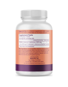 Suplemento Bestvite SAM-e 200mg 60 Tabletas Veganas 2