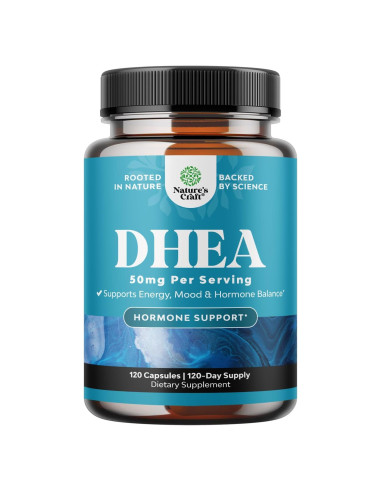 Suplemento DHEA 50mg Natures Craft - 120 Cápsulas para Equilibrio Hormonal