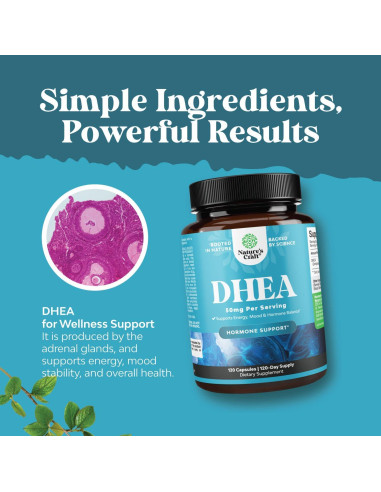 Suplemento DHEA 50mg Natures Craft - 120 Cápsulas para Equilibrio Hormonal