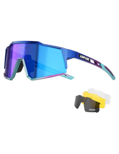 Gafas de Ciclismo KAPVOE TR90 4 Lentes Intercambiables