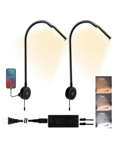 Lámpara de Lectura Montada en Pared VST - 5 Niveles de Brillo, USB