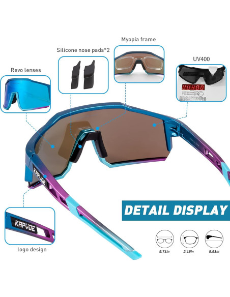 Gafas de Ciclismo KAPVOE TR90 4 Lentes Intercambiables Gafas de Ciclismo KAPVOE TR90 4 Lentes Intercambiables