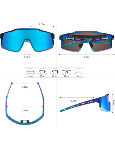 Gafas de Ciclismo KAPVOE TR90 4 Lentes Intercambiables
