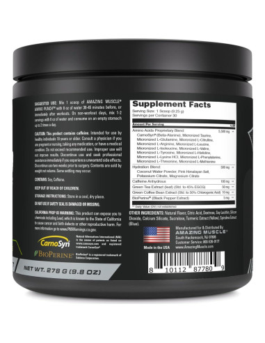 Amino Punch Muscular Amazing Nutrition 30 Porciones Sabor Manzana