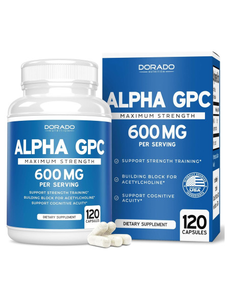 Cápsulas de Alpha GPC Colina Dorado Nutrition 600mg 120 Unidades