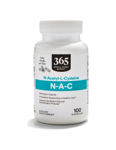Suplemento N-Acetil L-Cisteína 500mg 365 Whole Foods 100 Cápsulas
