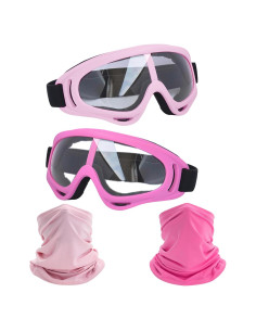 Gafas de Motocicleta LJDJ 2 Paquetes con 2 Máscaras