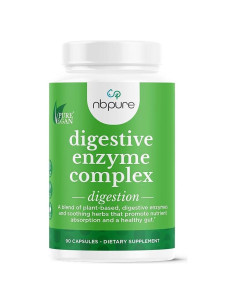 Complejo de Enzimas Digestivas Veganas Nbpure - 12 Enzimas y 3 Hierbas