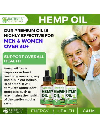 Aceite de Cáñamo Orgánico Nature's Beneficials 1000mg 30mL