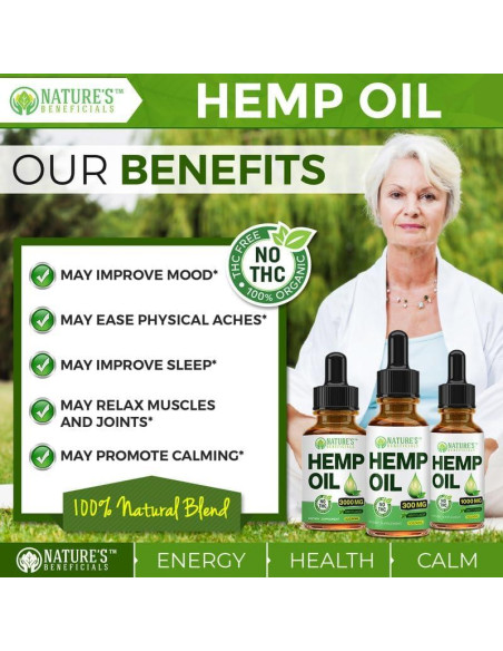Aceite de Cáñamo Orgánico Nature's Beneficials 1000mg 30mL