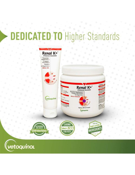 Suplemento de Potasio Vetoquinol Renal K+ Gel 142g para Mascotas