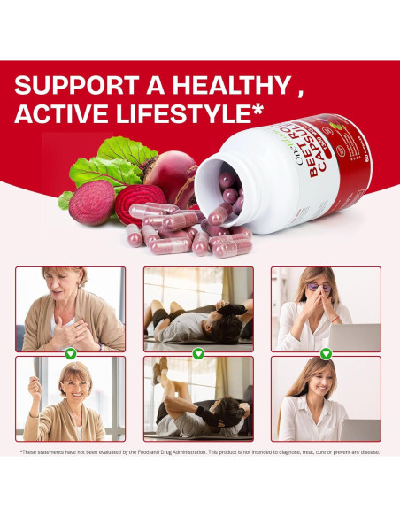 Cápsulas de Remolacha Orgánica - Suplemento Energético 60 Unidades