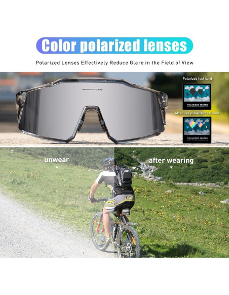 Gafas de Ciclismo KAPVOE TR90 Polarizadas con Lentes Intercambiables Gafas de Ciclismo KAPVOE TR90 Polarizadas con Lentes Intercambiables