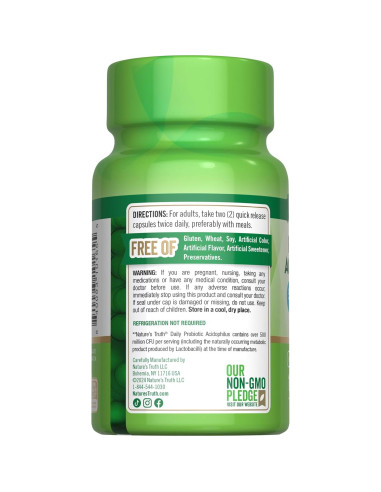 Probióticos Verdad de la Naturaleza 100 Cápsulas 500M CFU