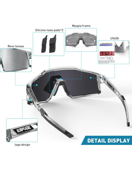 Gafas de Ciclismo KAPVOE TR90 Polarizadas con Lentes Intercambiables Gafas de Ciclismo KAPVOE TR90 Polarizadas con Lentes Intercambiables