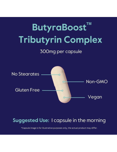 Suplemento ButyraBoost 300mg Bestvite - 60 Cápsulas Veganas