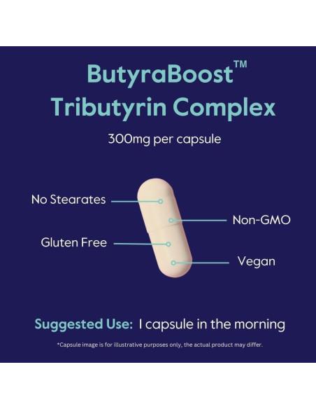 Suplemento ButyraBoost 300mg Bestvite - 60 Cápsulas Veganas