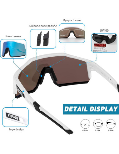 Gafas de Ciclismo KAPVOE TR90 4 Lentes Intercambiables