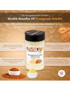 Polvo de Fenogreco Orgánico TAJ Gourmet 396 Gramos 2