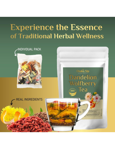 Té de Hierbas Osaka Sip Diente de León y Goji 144g - 12 Bolsas